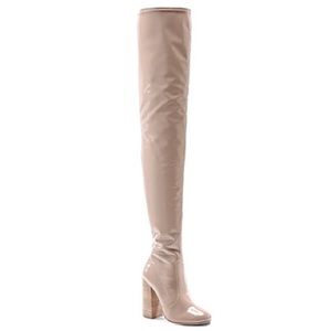 RAYE x Revolve Jackie Boot in Nude Patent Stretch